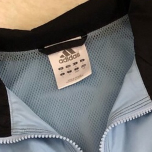 Adidias size Large blue windbreaker zip front  W/ back vent & pockets - Picture 5 of 8